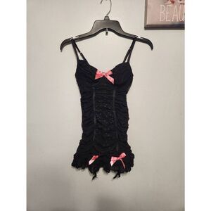 Victoria's Secret Size 34C Black Push Up Bustier Black Blue Sexy Little Things